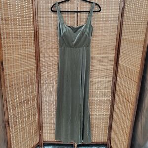 ♤ Jenny Yoo Mara Green Velvet Maxi Dress Size 2